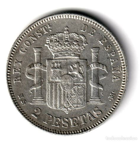 2 pesetas 1882|Moneda 2 Pesetas 1882 *18*82 Madrid MS M .